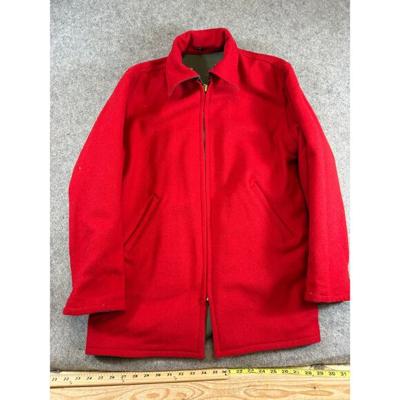 Vintage 50s Woolrich Woolen Mills Reversible Workwear Jackets Mens XL Green Red - Picture 6 of 6